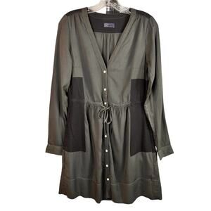 Gap Button Front Tie Waist Shirt Dress Midi Size 0